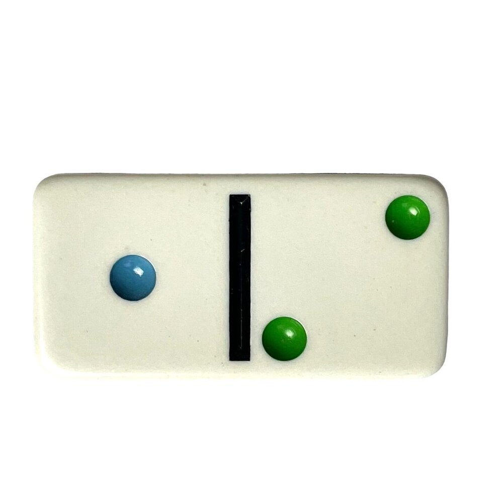 Double Twelve Dominoes Replacement Tile 1 2 Color Dot Vintage 1998 mq